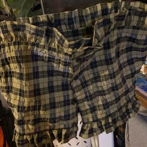 Ganni green plaid crop top size 34